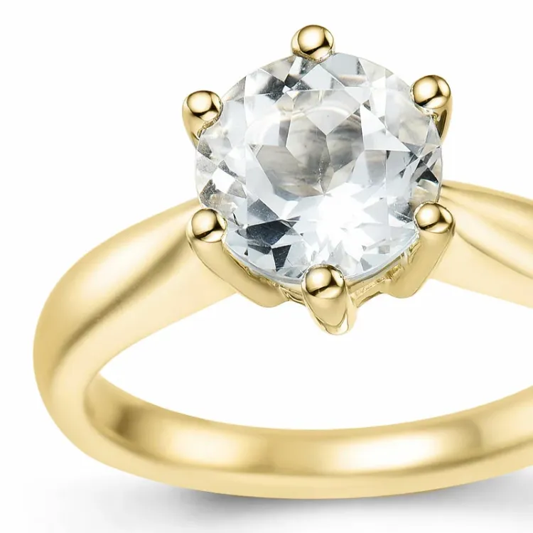 kvarts solitärring i 14 karat guld 1,34 ct