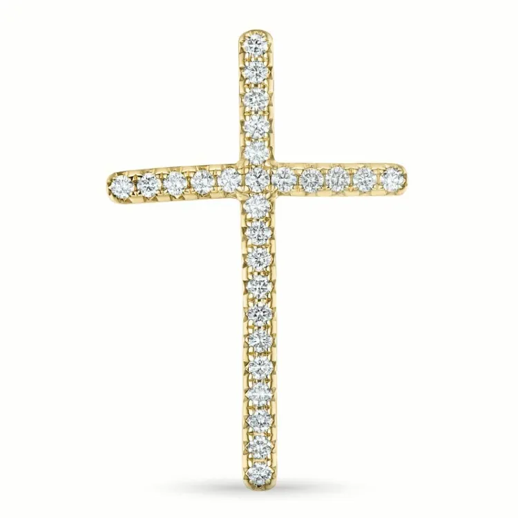kors diamant hängen i 14  carat guld 0,339 ct