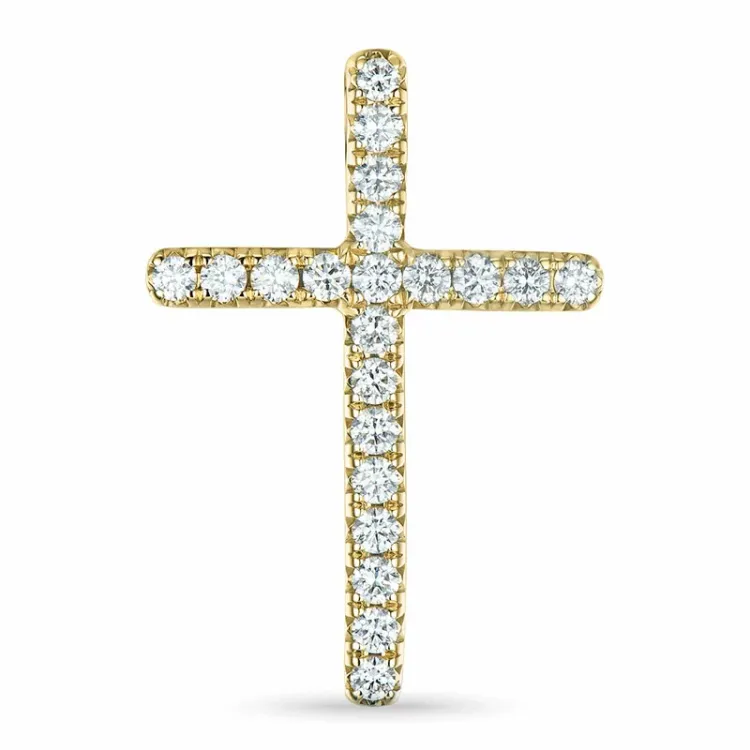 kors diamant hängen i 14  carat guld 0,53 ct