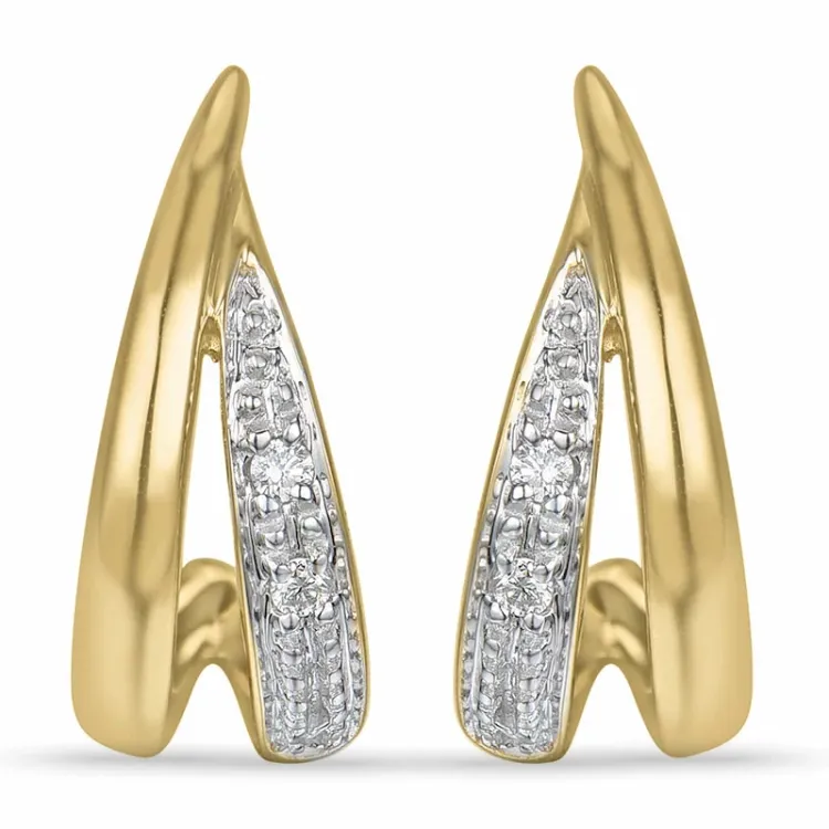 briljiantöronringar i 14 karat guld och vitguld med diamant 