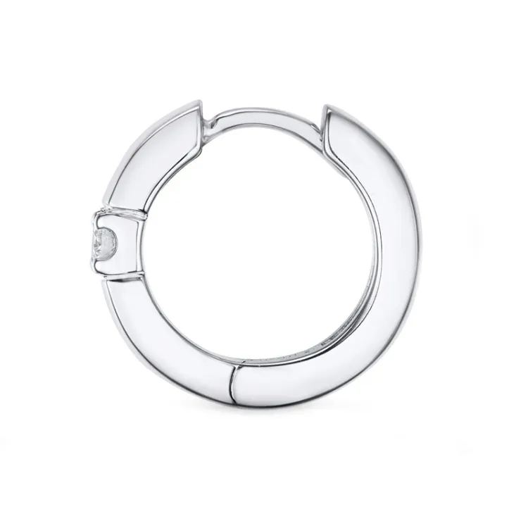 1/2 par diamant creol i 14 karat vitguld med diamant 