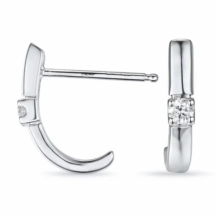 diamant halvcreol i 14 karat vitguld med diamant 