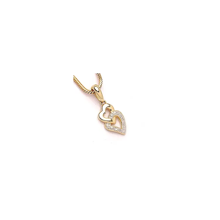 hjärta hängen i 14  carat guld- och vitguld 0,0104 ct
