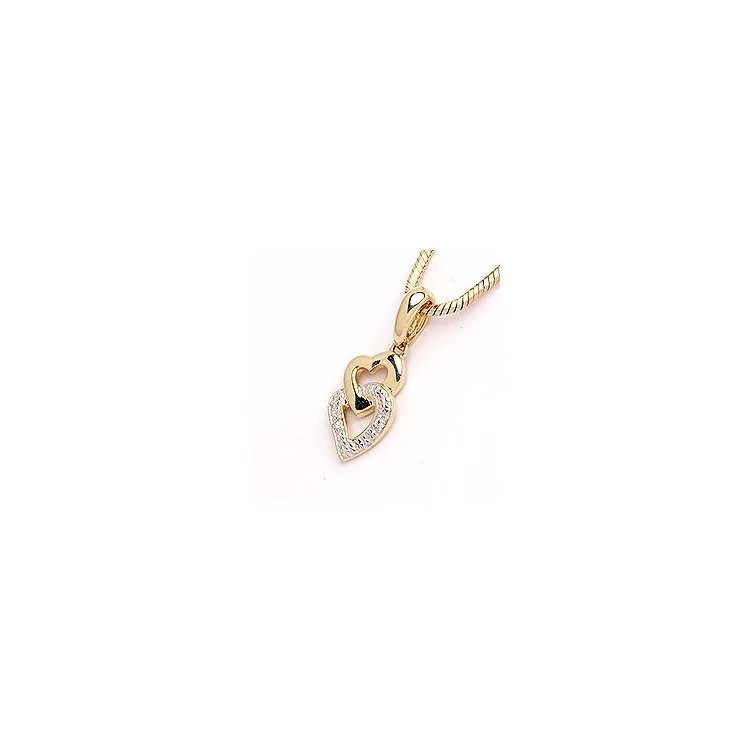 hjärta hängen i 14  carat guld- och vitguld 0,0104 ct