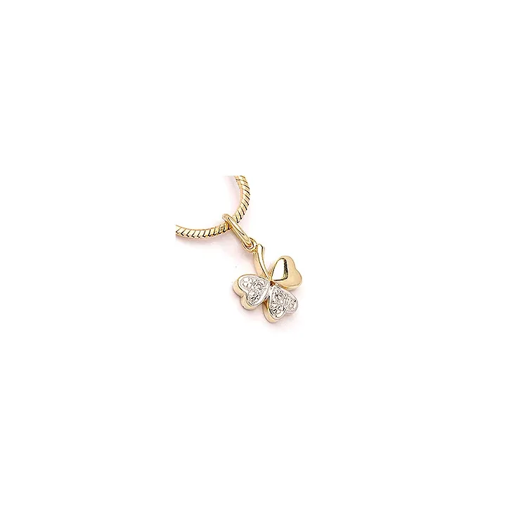 diamantberlocker i 14  carat guld med rodium 0,0112 ct