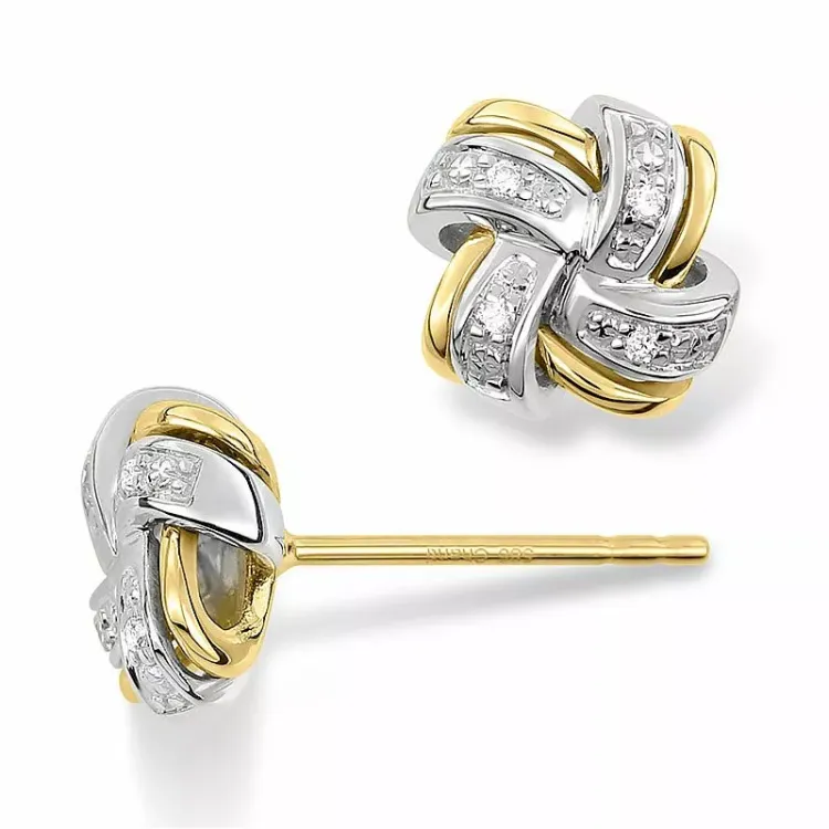 Briljiantöronringar i 14 karat guld och vitguld med diamanter 