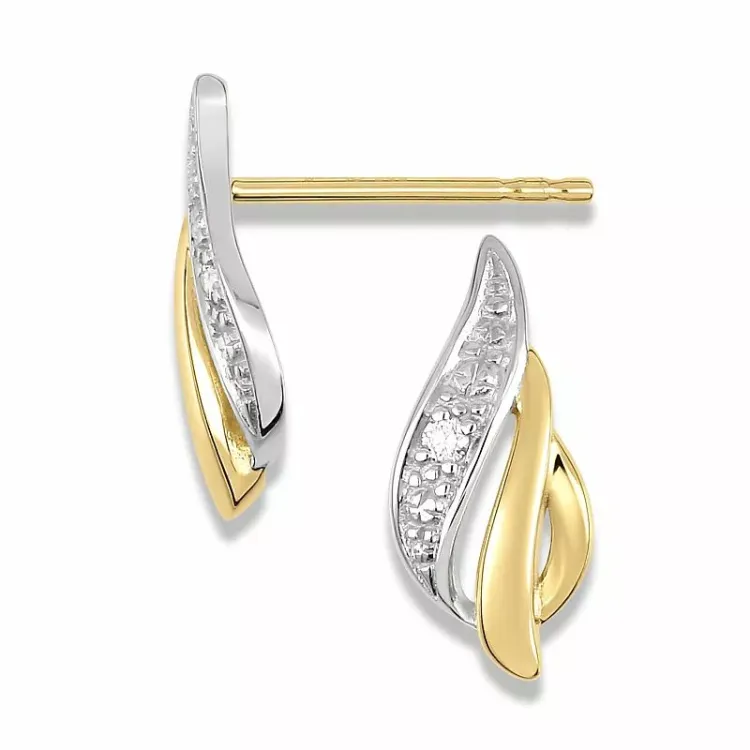 diamant örhängen i 14 karat guld med rhodium med diamant 