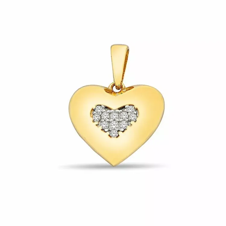 hjärta hängen i 9 karat guld