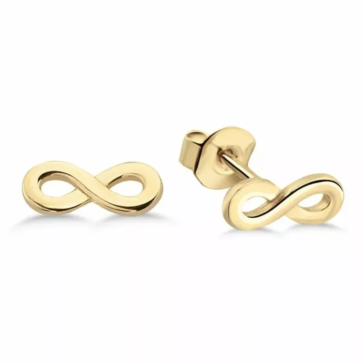 infinity örhängestift i 9 karat guld - Gold Collection