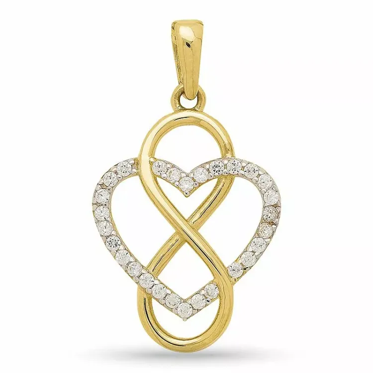Infinity hjärta hängen i 9 karat guld