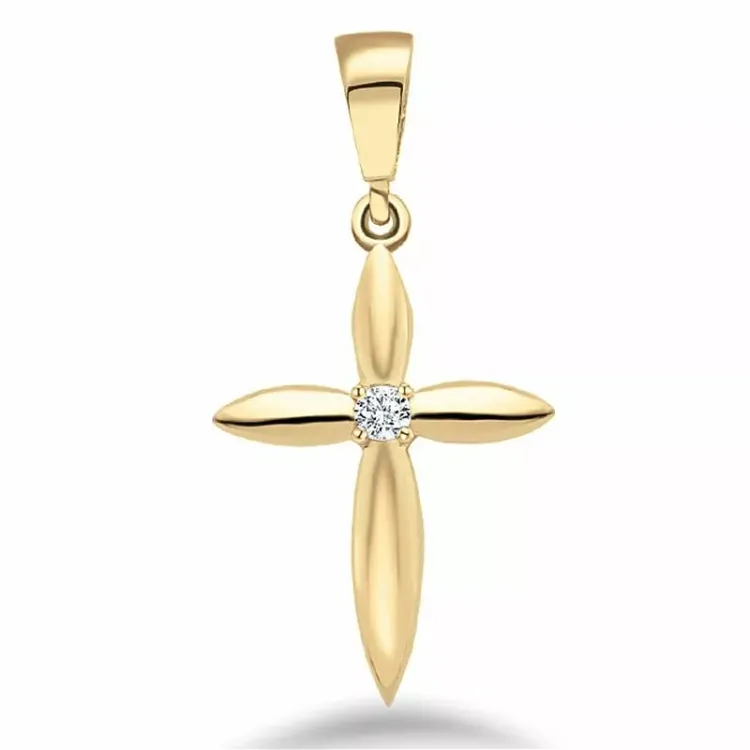 kors hängen i 9 karat guld