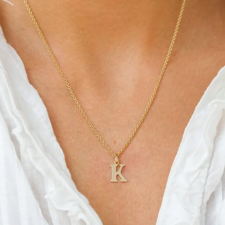 bokstav k hängen i 9 karat guld - My Letter