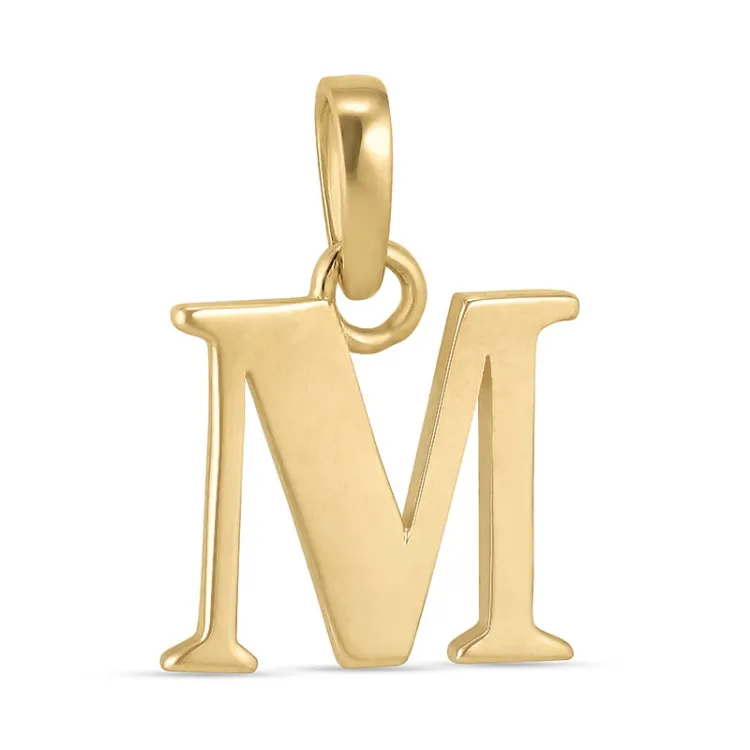 bokstav m hängen i 9 karat guld - My Letter