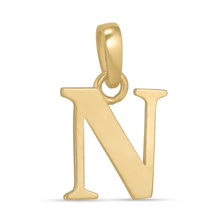 bokstav n hängen i 9 karat guld - My Letter