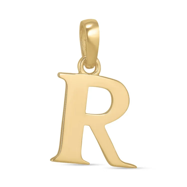 bokstav r hängen i 9 karat guld - My Letter