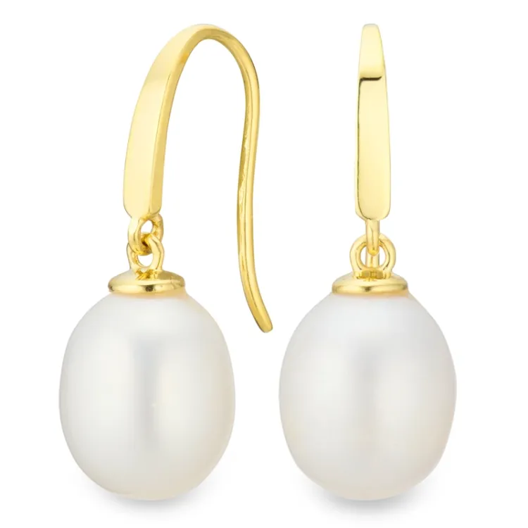 8-8,5 mm pärla örhängen i 9 karat guld - Gold Collection