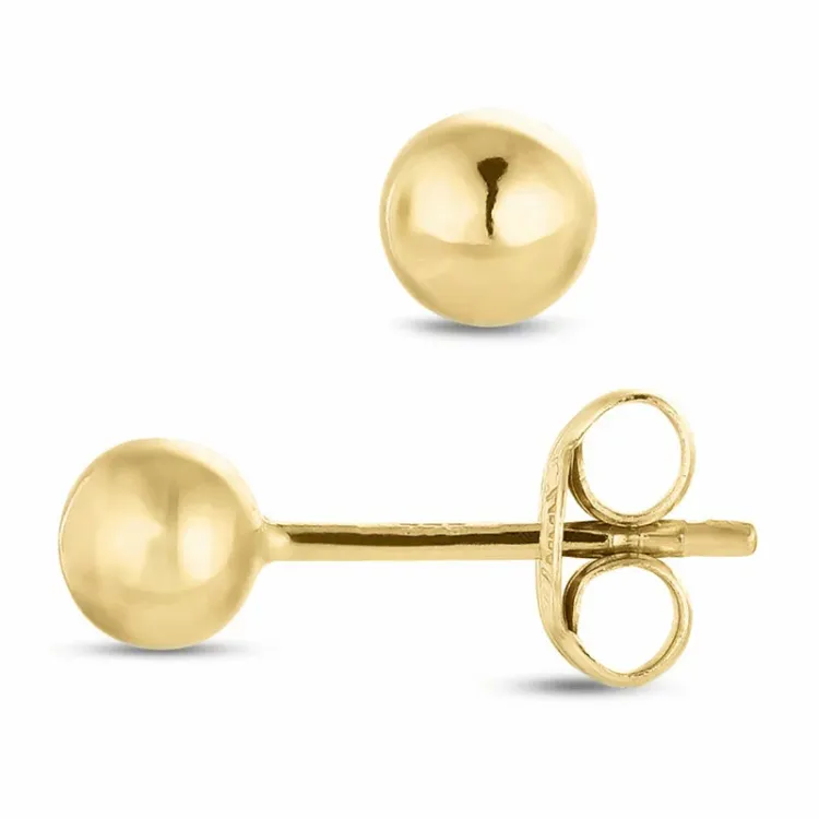 4 mm kula örhängen i 9 karat guld - Gold Collection