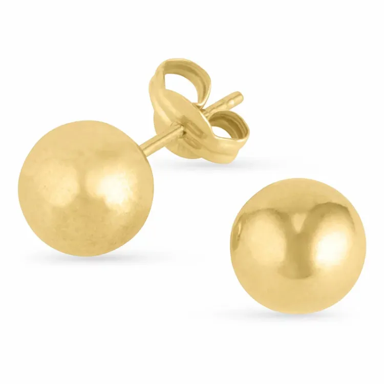 7 mm kula örhängen i 9 karat guld - Gold Collection