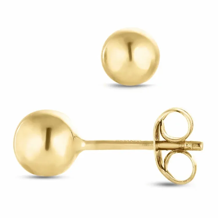 5 mm kula örhängen i 9 karat guld - Gold Collection