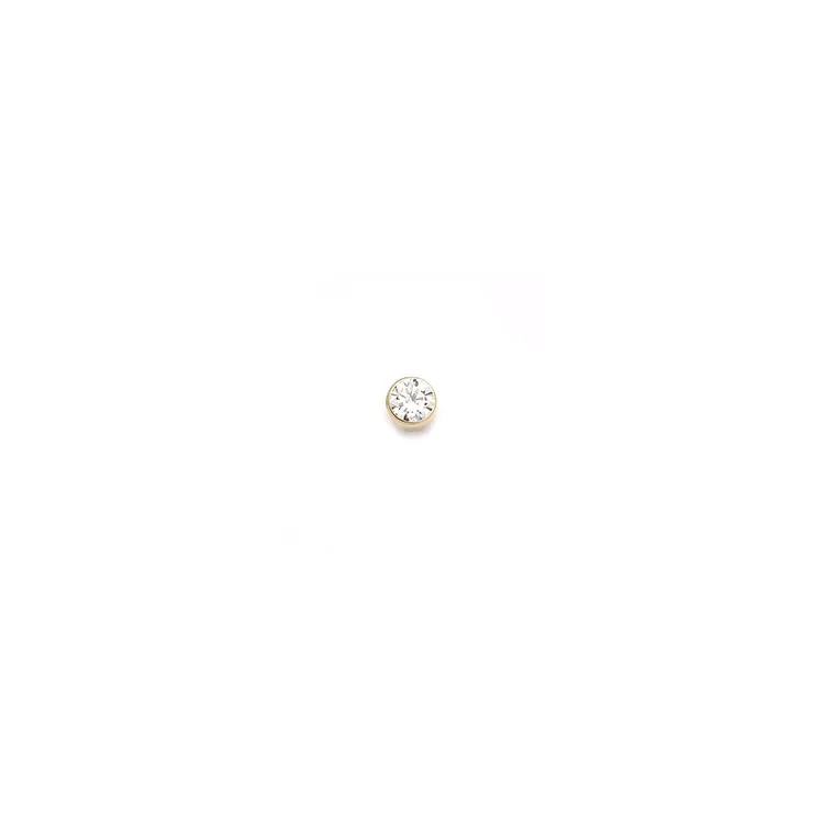 1/2 par 3 mm örhängen i 9 karat guld med zirkon - Gold Collection