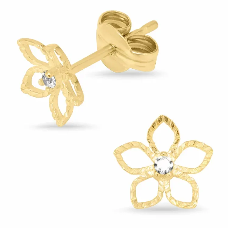 blommor örhängen i 8 karat guld med