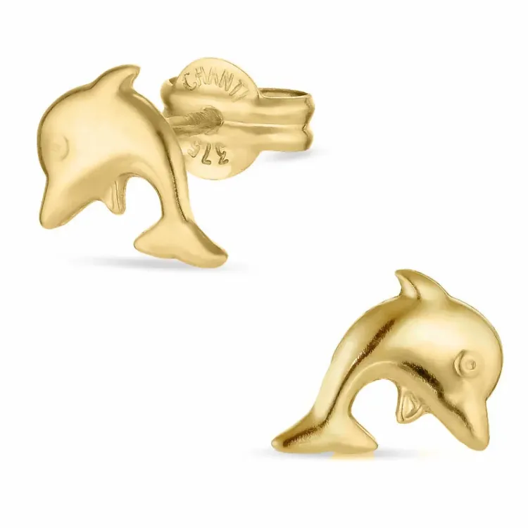 delfin örhängen i 9 karat guld - Gold Collection