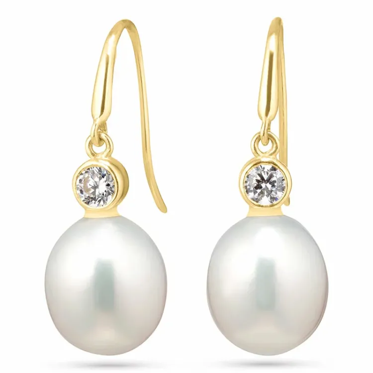 örhängen i 9 karat guld med zirkon - Gold Collection