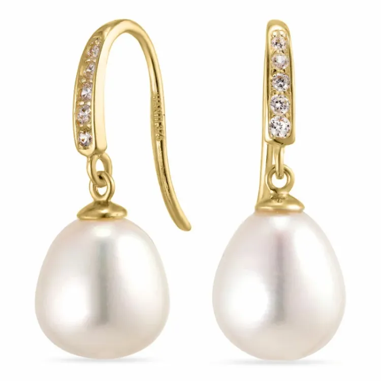 örhängen i 9 karat guld med zirkon - Gold Collection