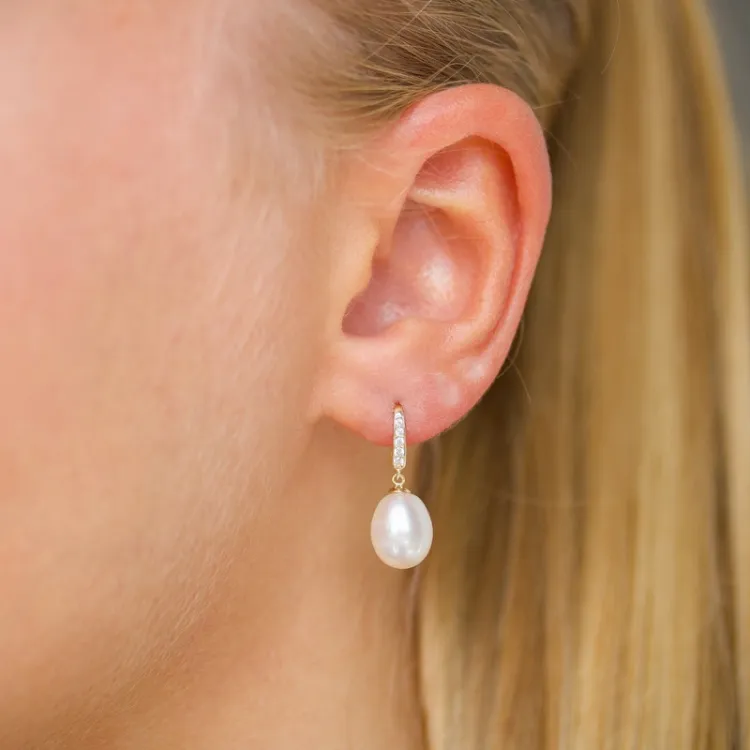 örhängen i 9 karat guld med zirkon - Gold Collection