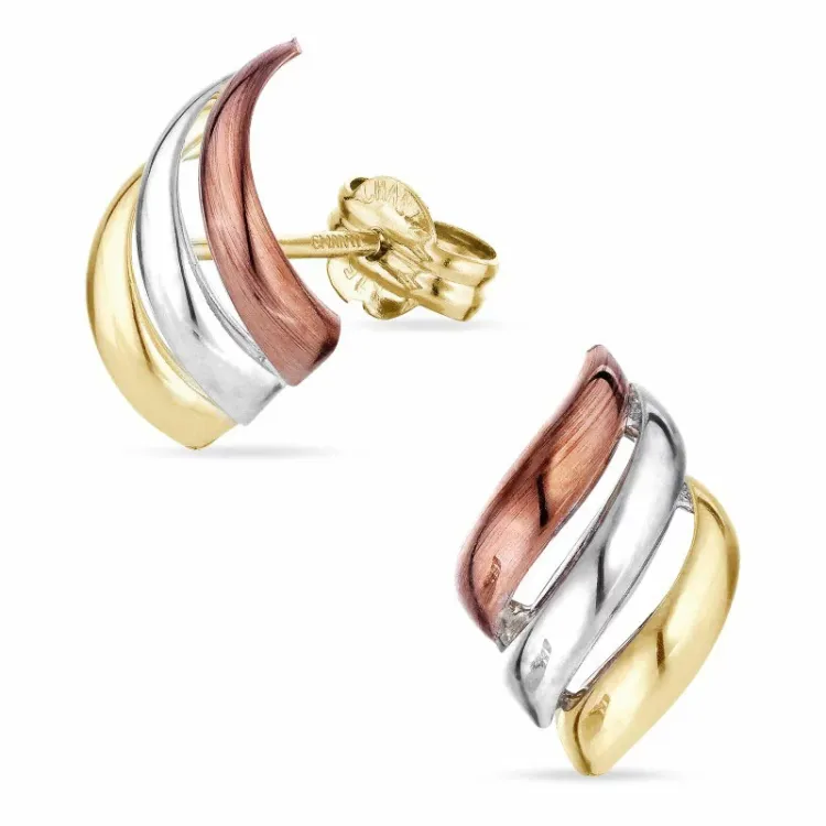 örhängen i 9 karat guld vitguld och rödguld - Gold Collection