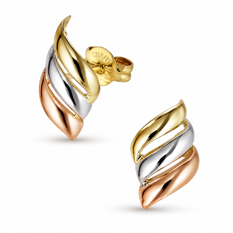 örhängen i 9 karat guld vitguld och rödguld - Gold Collection