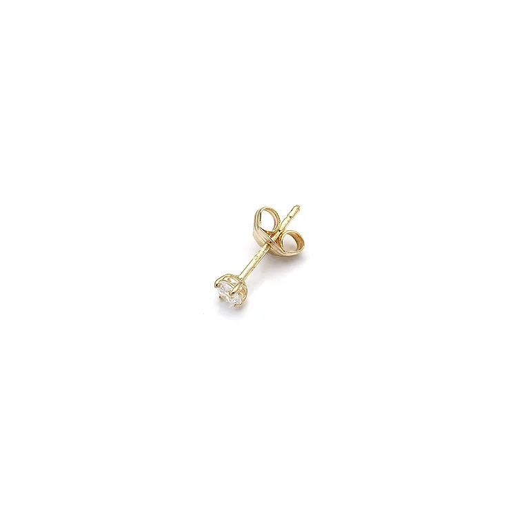 1/2 par 3 mm örhängen i 9 karat guld med zirkon - Gold Collection