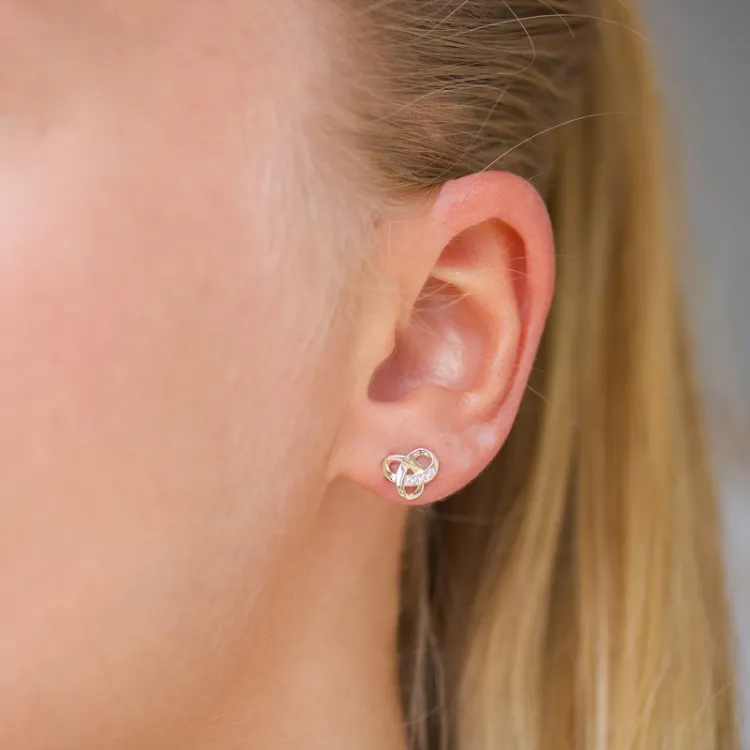 äkta  guld örhängestift i 9 karat guld med zirkon - Gold Collection