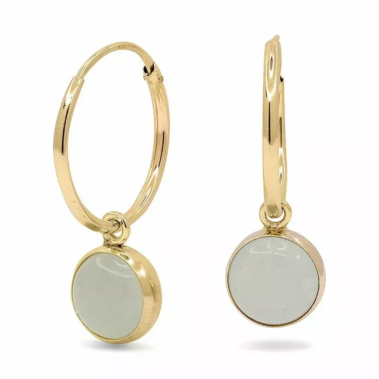 13 mm creol i 9 karat guld med syntetisk kvarts - Gold Collection