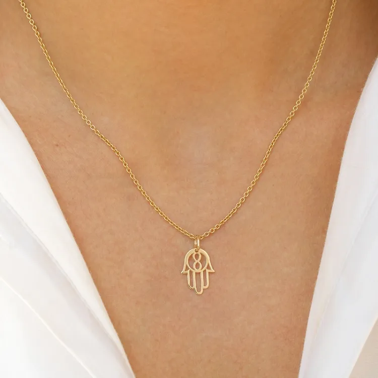 Hamsas hand hängen i 9 karat guld - Gold Collection