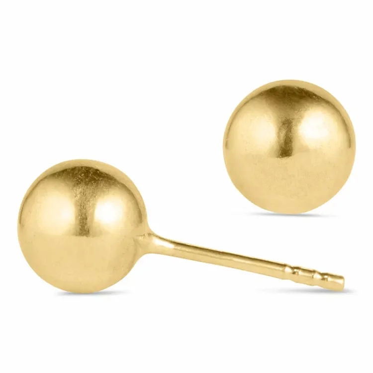 6 mm kula örhängen i 9 karat guld - Gold Collection