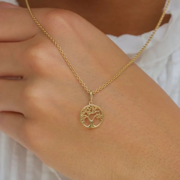 12 mm livets träd hängen i 9 karat guld - Gold Collection