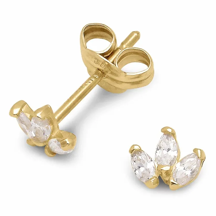 örhängen i 9 karat guld med zirkon