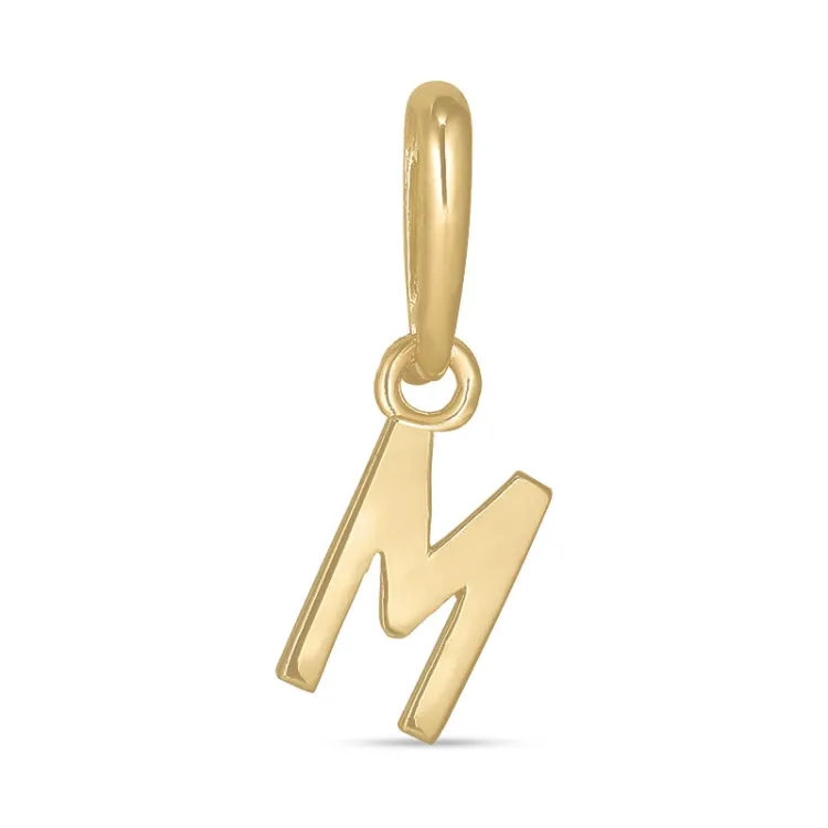 bokstav m hängen i 9 karat guld - My Letter