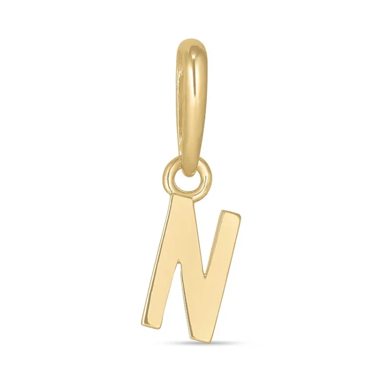 bokstav n hängen i 9 karat guld - My Letter