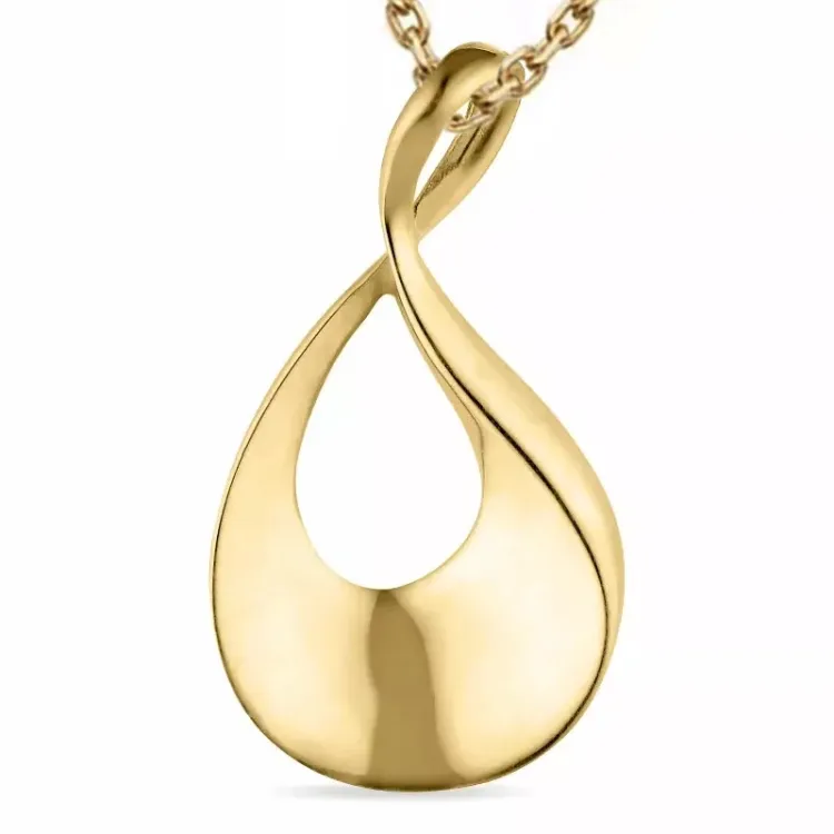 droppe halsband i förgyllt silver med hängen i 9 karat guld - Gold Collection