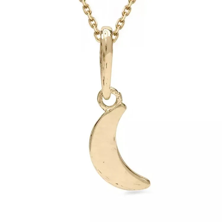 måne halsband i förgyllt silver med hängen i 9 karat guld - Gold Collection