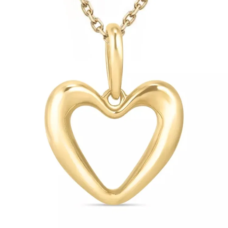 hjärta halsband i förgyllt silver med hängen i 9 karat guld - Gold Collection