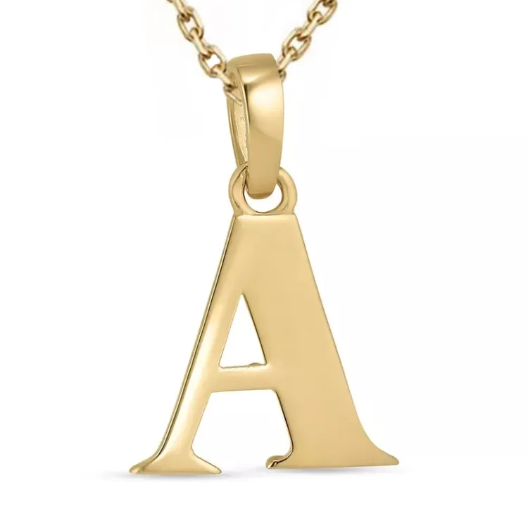 bokstav a halsband i förgyllt silver med hängen i 9 karat guld - My Letter