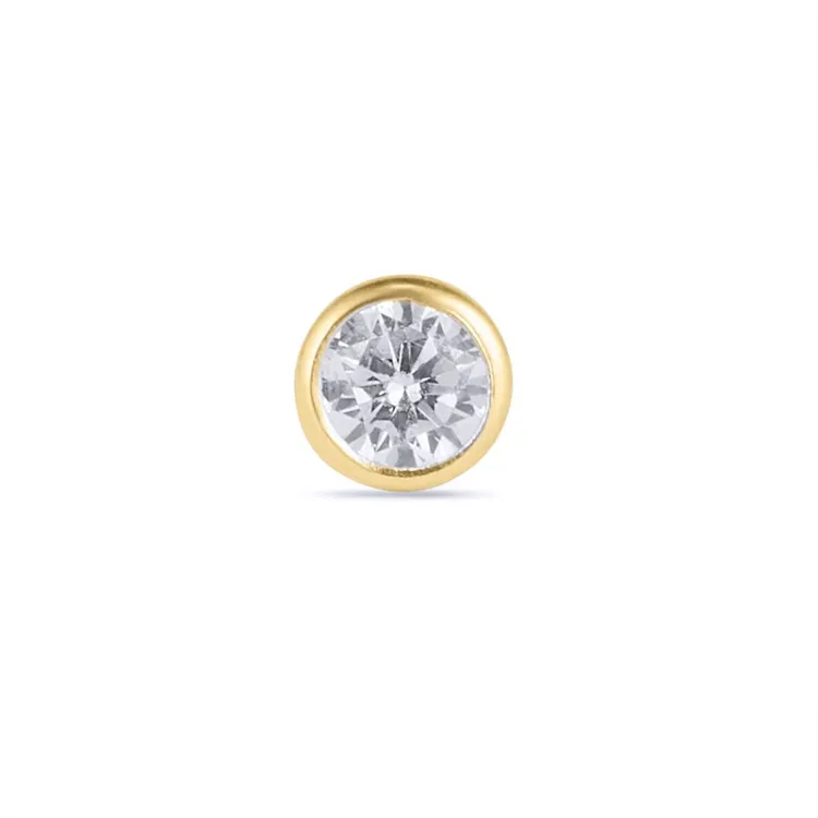 1/2 par 3 mm örhängen i 14 karat guld med zirkon - Gold Collection