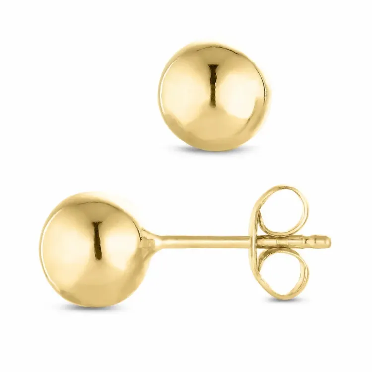 6 mm kula örhängen i 14 karat guld - Gold Collection
