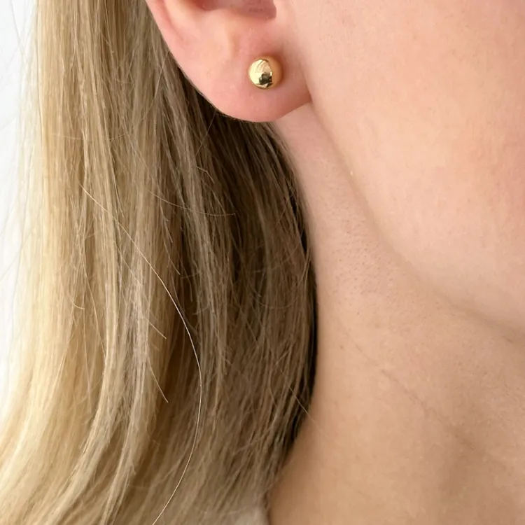 6 mm kula örhängen i 14 karat guld - Gold Collection