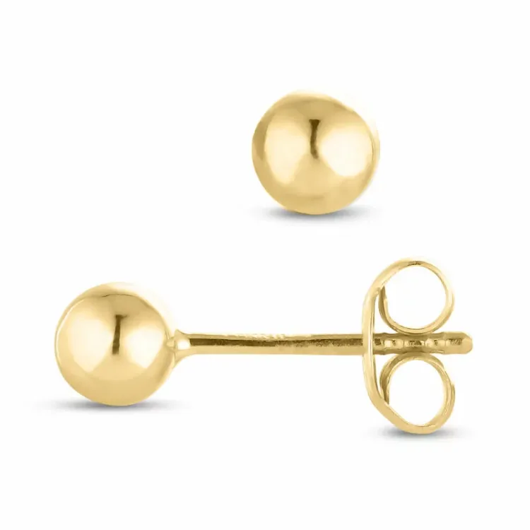 4 mm kula örhängen i 14 karat guld - Gold Collection