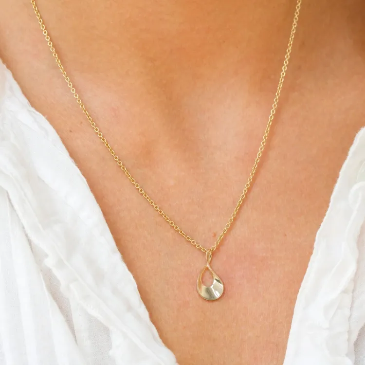 droppe hängen i 14 karat guld - Gold Collection