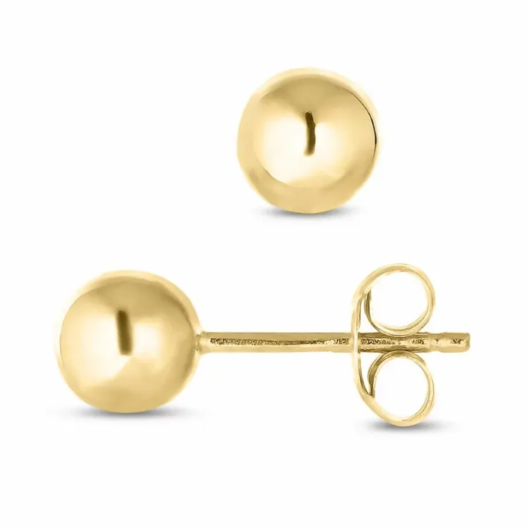 5 mm kula örhängestift i 14 karat guld - Gold Collection